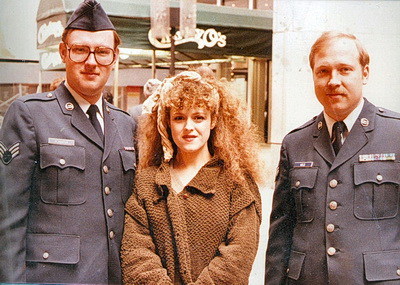 Jeff with Bernadette Peters and Jeff's friend Ken Kolb in Schubert Alley, New York City