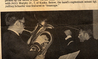 Newspaper clipping of Jeff as a euphonium soloist
