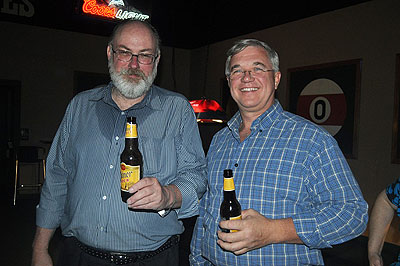 Jeff and Bill enjoy a well-earned beer